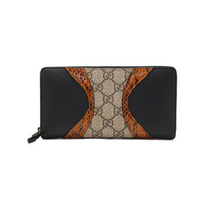Gucci GG Supreme Python Zip Around Wallet Long